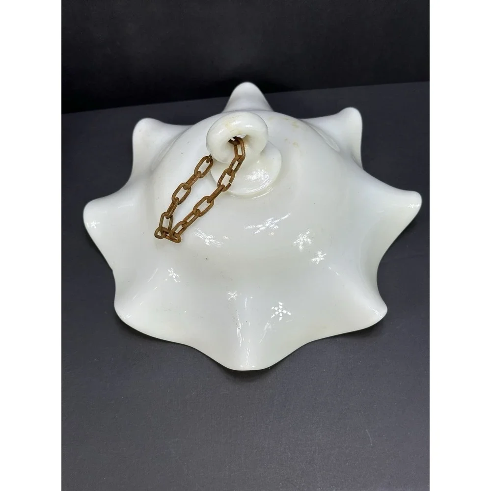 Antique‎ Vintage Victorian Milk Glass Oil Lamp Smoke Bell 6